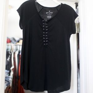 American Eagle soft and sexy lace up tee